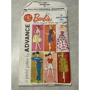 Vintage 1960's Advance Barbie Pattern Clothing Fashion Group "A"